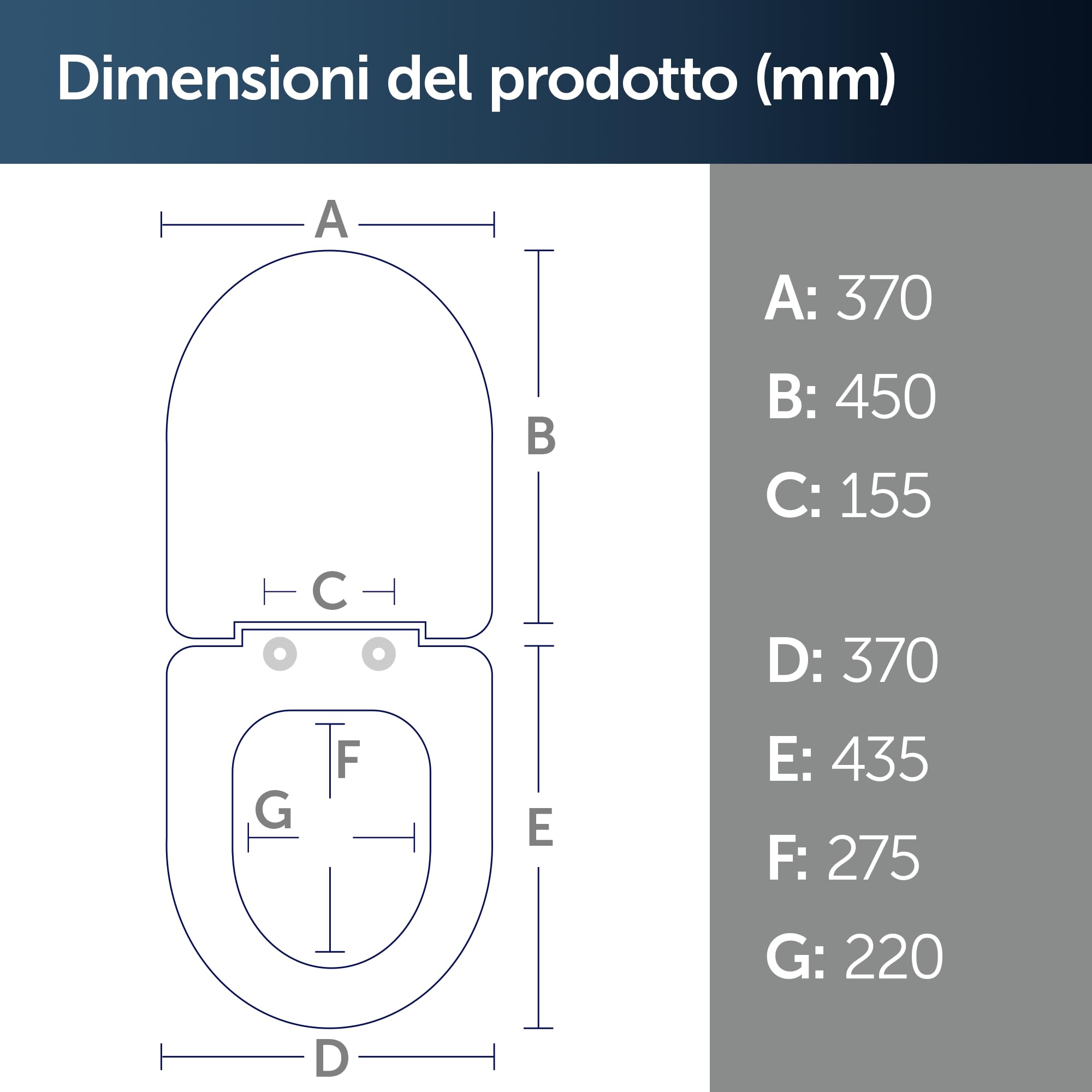 Ideal Standard Tesi Sedile WC, forma arrotondata, Sedile a chiusura rallentata e Opzione di sgancio rapido, in robusto duroplast – Bianco (370x450x45 mm)
