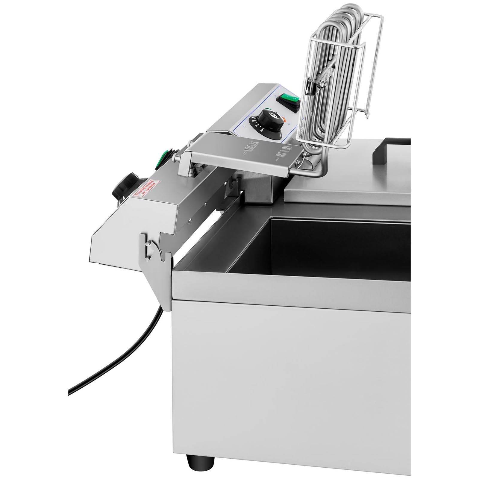 Royal Catering Friggitrice Elettrica con Rubinetti di Scarico RCEF 10DB (2 x 10 L, 230 V, 2 x 3000 W, Acciaio Inox, Plastica)