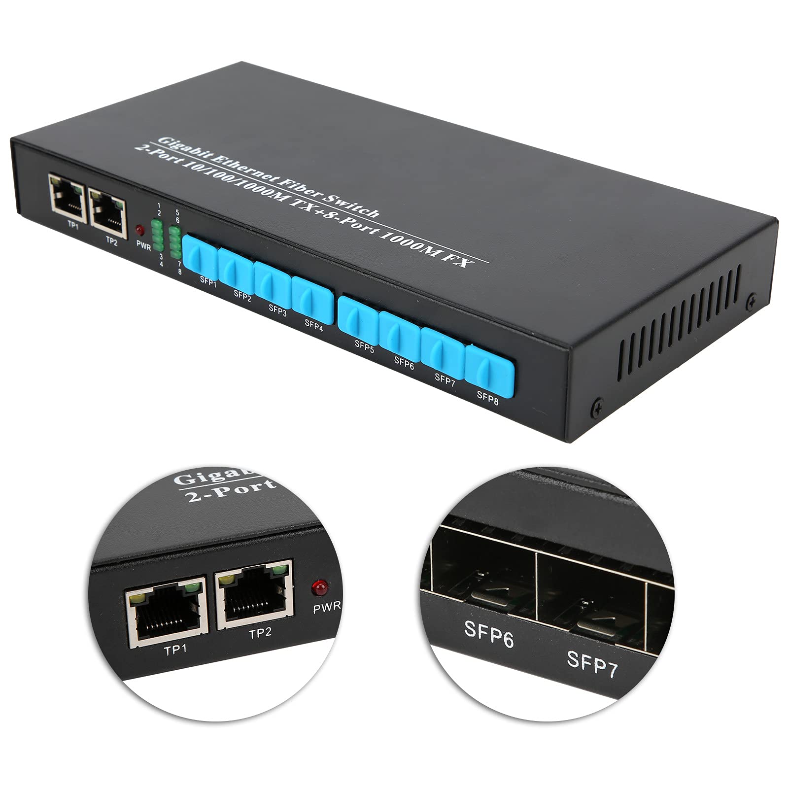Ricetrasmettitore in fibra Gigabit, materiali in ferro Buona compatibilità Switch in fibra Ethernet Accessorio di rete per l'industria per Internet