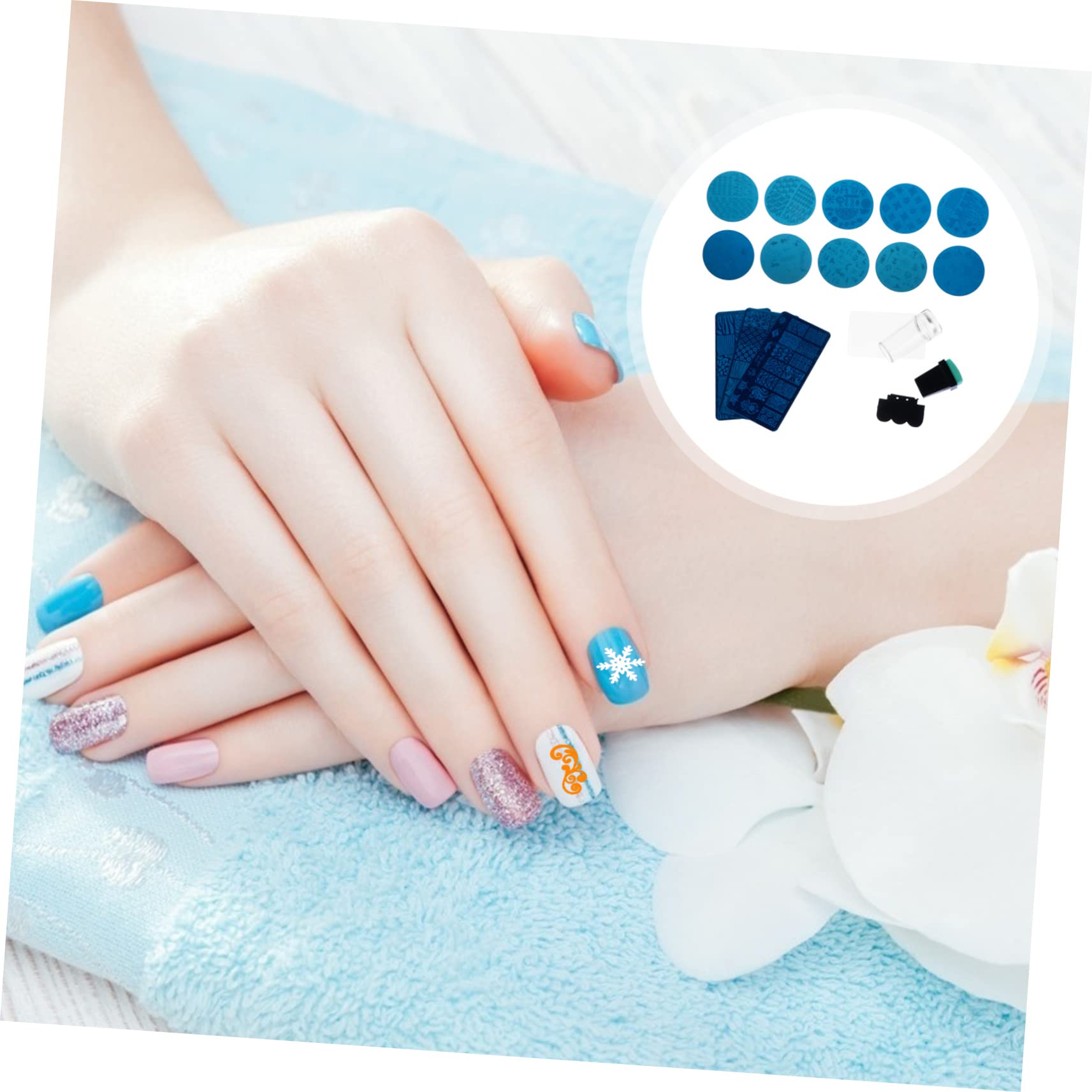 CALLARON 2 Set Piastre Per Stamping Unghie Template Creativi Per Nail Art Diy Facili Usare E Per Manicure Casa Amiche 13 Pezzi*2