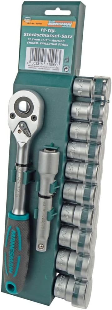 Brüder Mannesmann Tools 12 Piece Socket Wrench Set 12.5 mm/1/2-inch Drive, 1 Stück, M29111