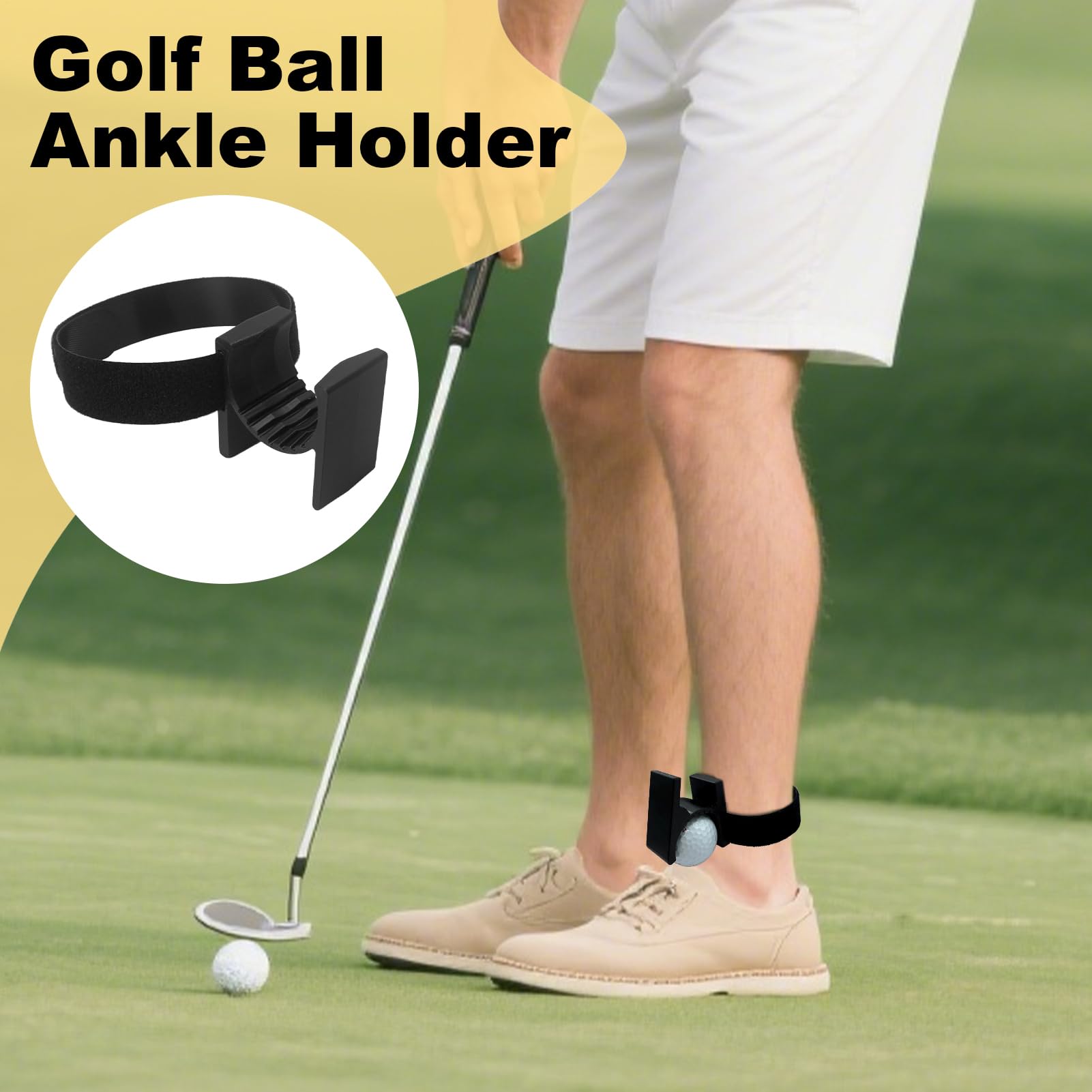 Support de balle de golf pour cheville – Gadget farce pour golfeur – Support de cheville ergonomique pour balle de golf pour camping, diffusion en direct, maison, voyage, extérieur, pratique