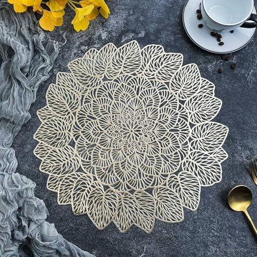 Sets de table dorés feuilles pour illuminer vos dîners de fête - 2