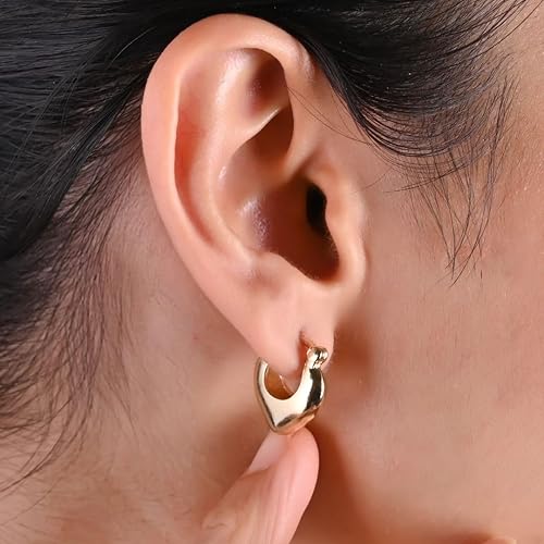 Miniatura 2 de Gempires Trendy Chunky Gold Hoop Earrings, Huggie Hoop Earring, Everyday Wear, Statement Earrings,14k Gold Plated Jewelry for Women, Gift for Her