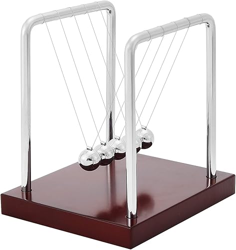 Newtons Cradle - Pelotas de equilibrio para decoración de escritorio, juguetes de escritorio, decoraciones de oficina con base de madera negra,