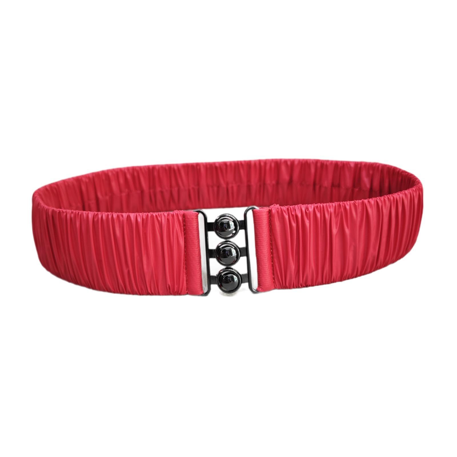 HEAVENGLOW Elastic Waist Belt Casual Trimmer Stretch Waistband for Clothes Jacket Women Red-image-0