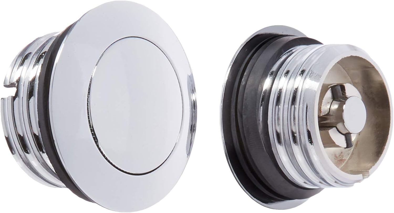 Krator RC040C Fuel Cap (DUAL CHROME POP UP FLUSH GAS CAP VENTED HARLEY DAVIDSON FUELTANK LEFT & RIGHT 1982-2010)