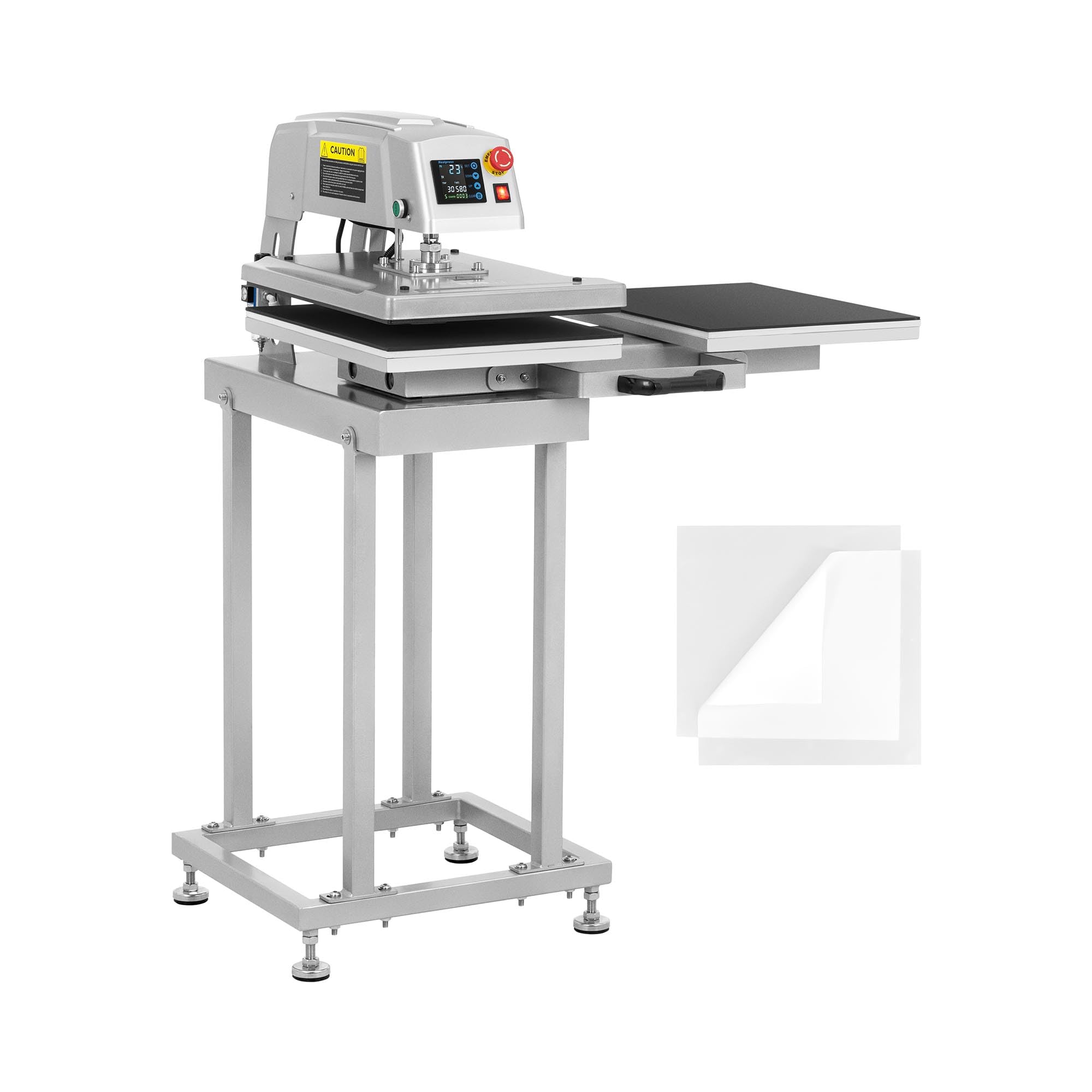 MSW Termopressa pneumatica Doppia 40 x 50 cm con Base Termopressa per Cappellini Pressa a Caldo per Magliette Termopressa pneumatica