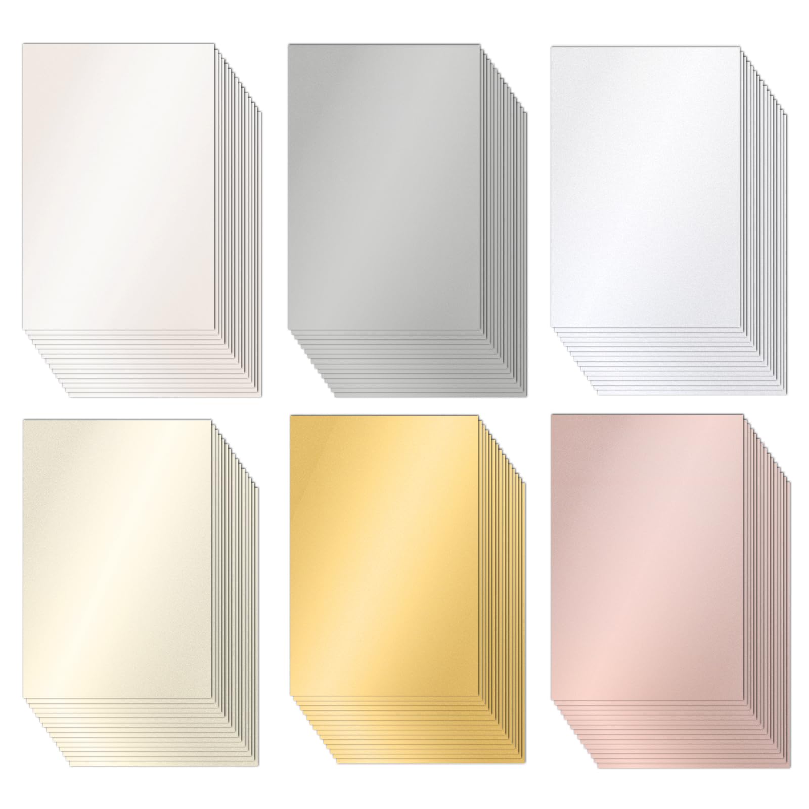 90 Sheets Shimmer Pearlescent Cardstock 5" x 7"Thick Glitter Metallic Printer Paper, 230gsm/85lb Double-Sided for Invitations, Card Making, DIY Craft,