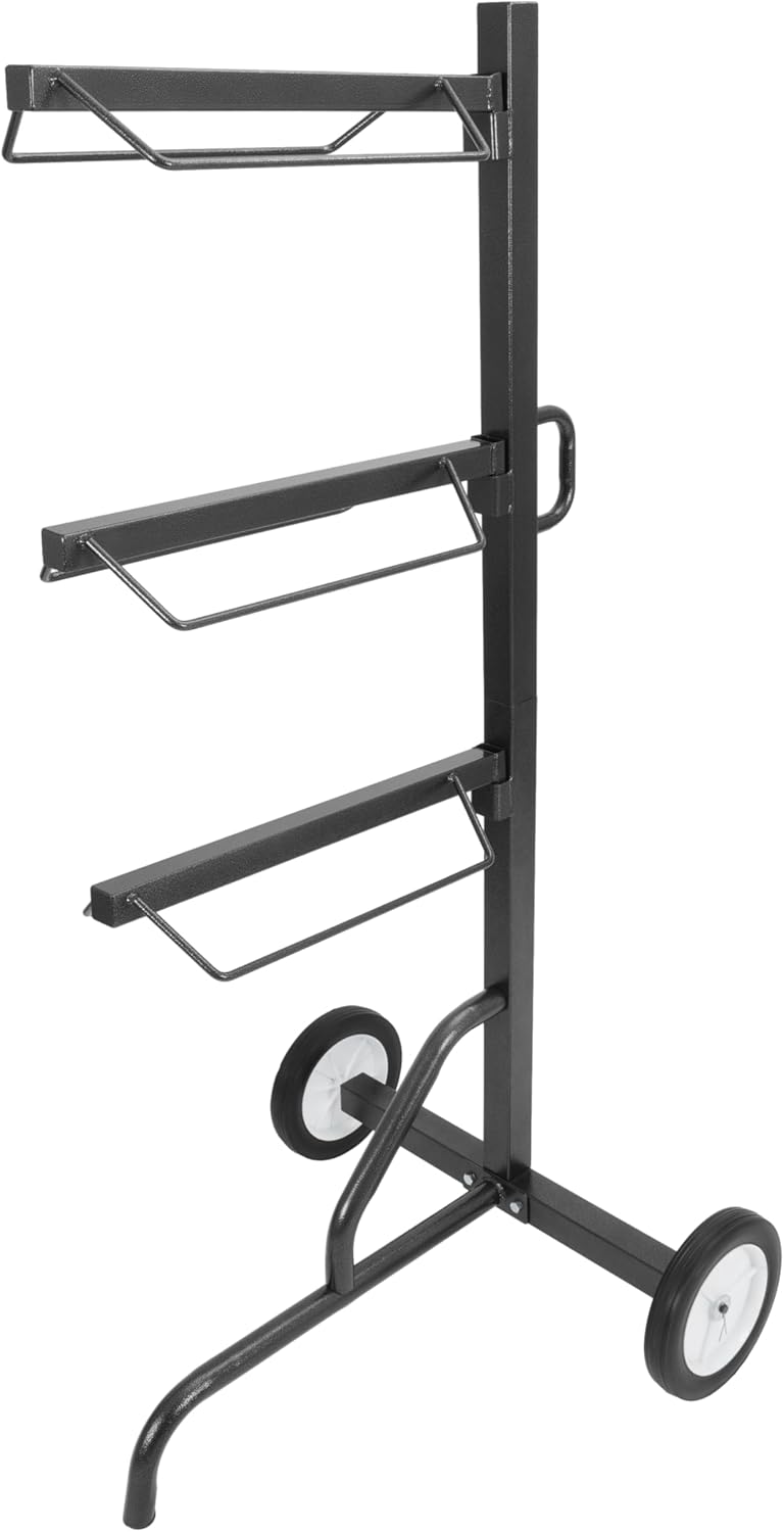 3 Tiers Saddle Stand Rack, Heavy Duty Removable Tiers Saddle Blanket Holder English & Western Portable Horse Tack Storage w/All-Terrain Wheels for Horse Stall,Tack Room, Equestrian Shop