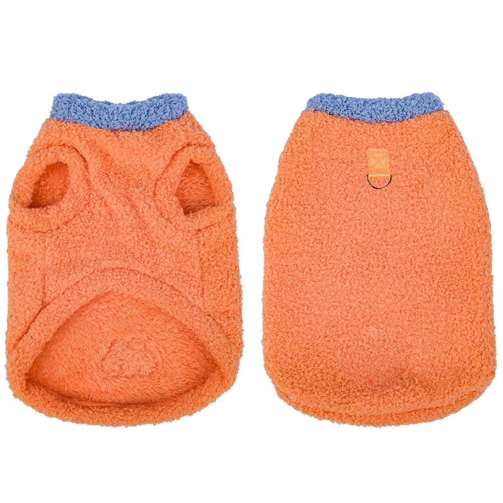 Soft Warm Jumper, Winter Warm Plush Sweatshirt for Small Cat & Dog, Pet Sweater Vest,Orange,L — image 1