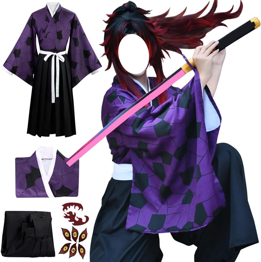 Kokushibo Costume Kokushibo Kimono Role Cloak Outfit Uniform Halloween For Unisex
