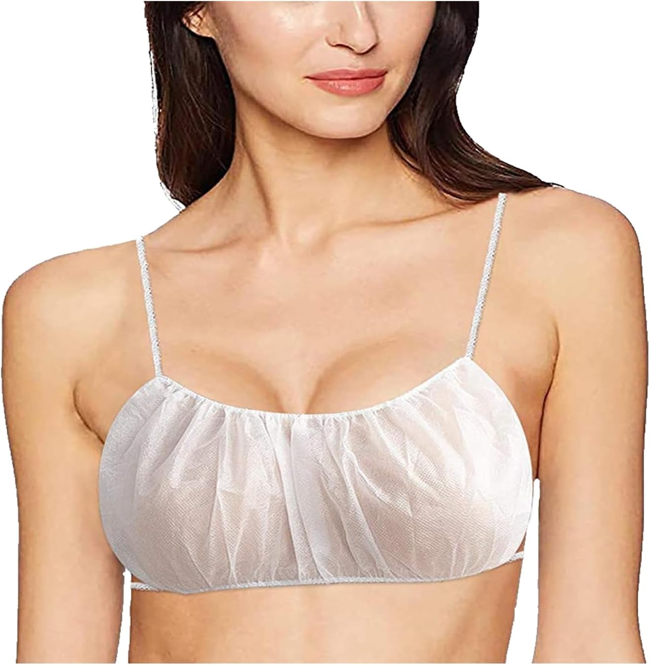 Disposable Elastic Bra for Women - Adjustable Woven Set for Spa, Massage, Hospital, Beach Use (Pack of 10) (Free Size)
