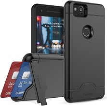 Teelevo Wallet Case for Google Pixel 2, Dual Layer Case with Card Slot Holder and Kickstand for Google Pixel 2 - Black