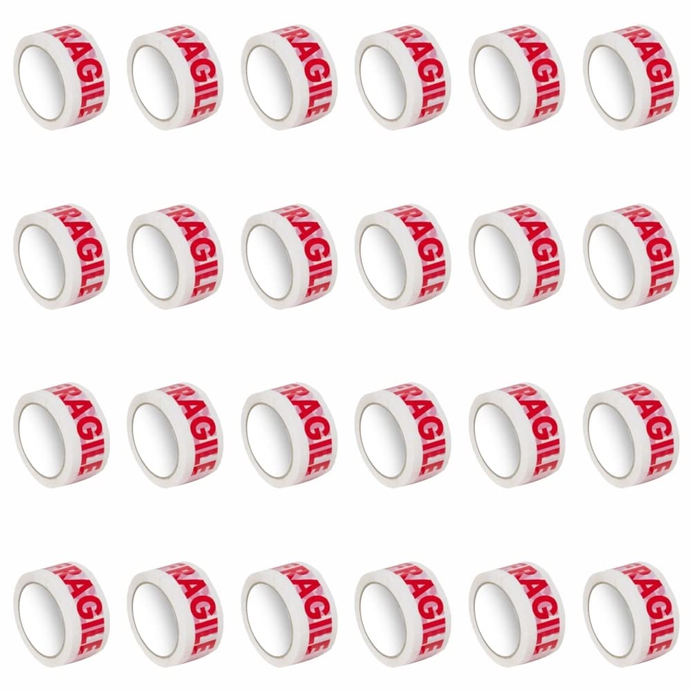 JMS we create smile - 72 Rolls x 2 Inch Fragile Packaging Tape, 48mm x 66m Secure Sticky Sealing Tape - Parcels & Boxes Ideal for Long Term Storage