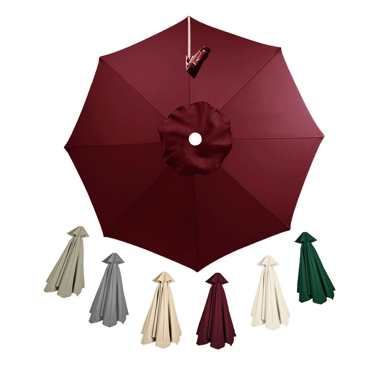 Kdqrmvv Claret Outdoor Offset Cantilever Replacement Parasol Canopy For 3.5M Garden Umbrella Parasol