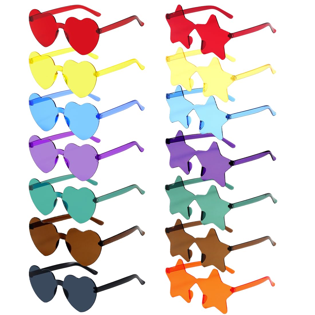 Mowane Lot De 12 Paires De Lunettes En Forme De Cœur Pour Enterrement De Vie De Jeune Fille, Réunions De Vacances Pour Homme Et Femme (1 Blanc + 11 Rose