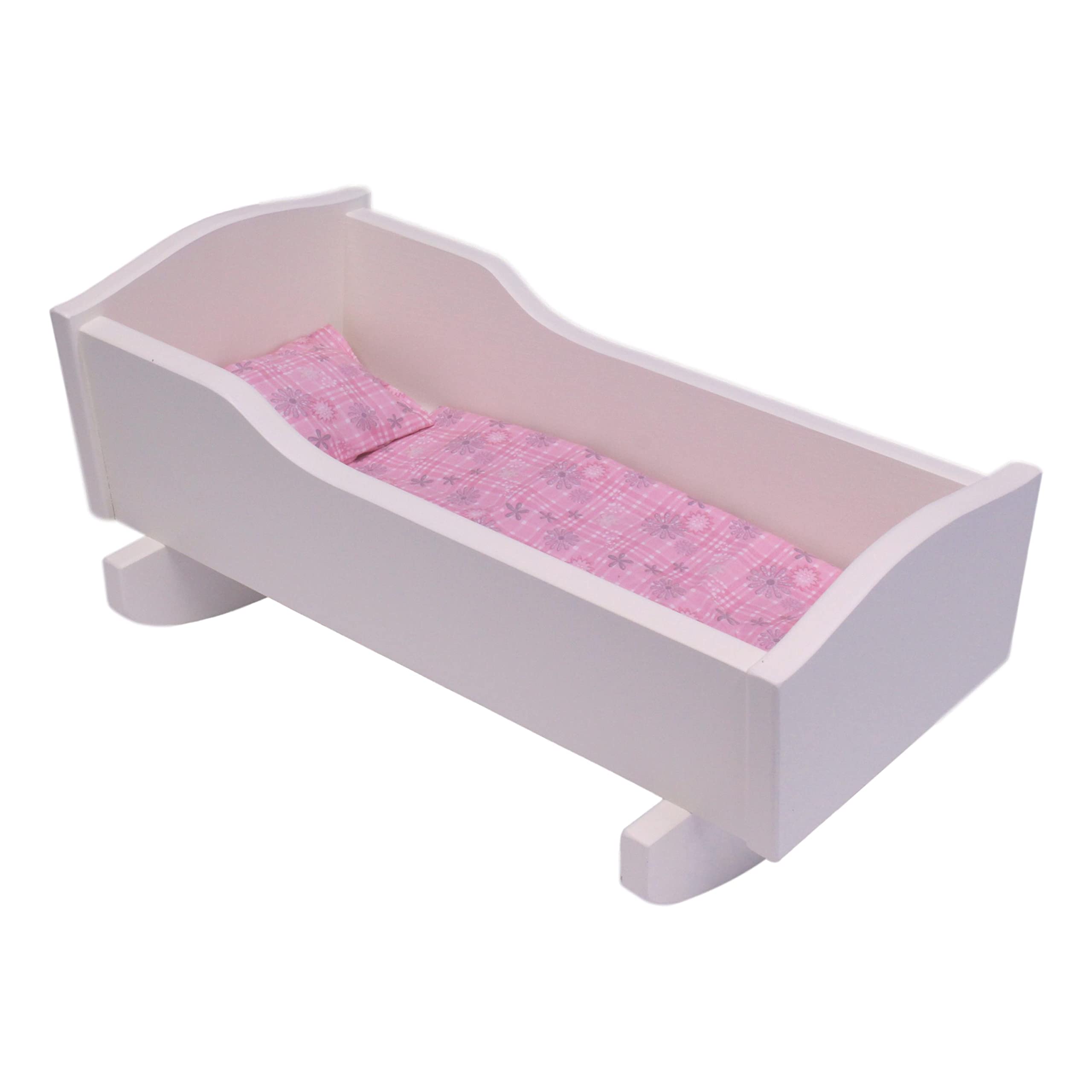 AmishToyBox.comRocking Doll Cradle Toy for 18" Dolls, Rebekah's Collection (White)