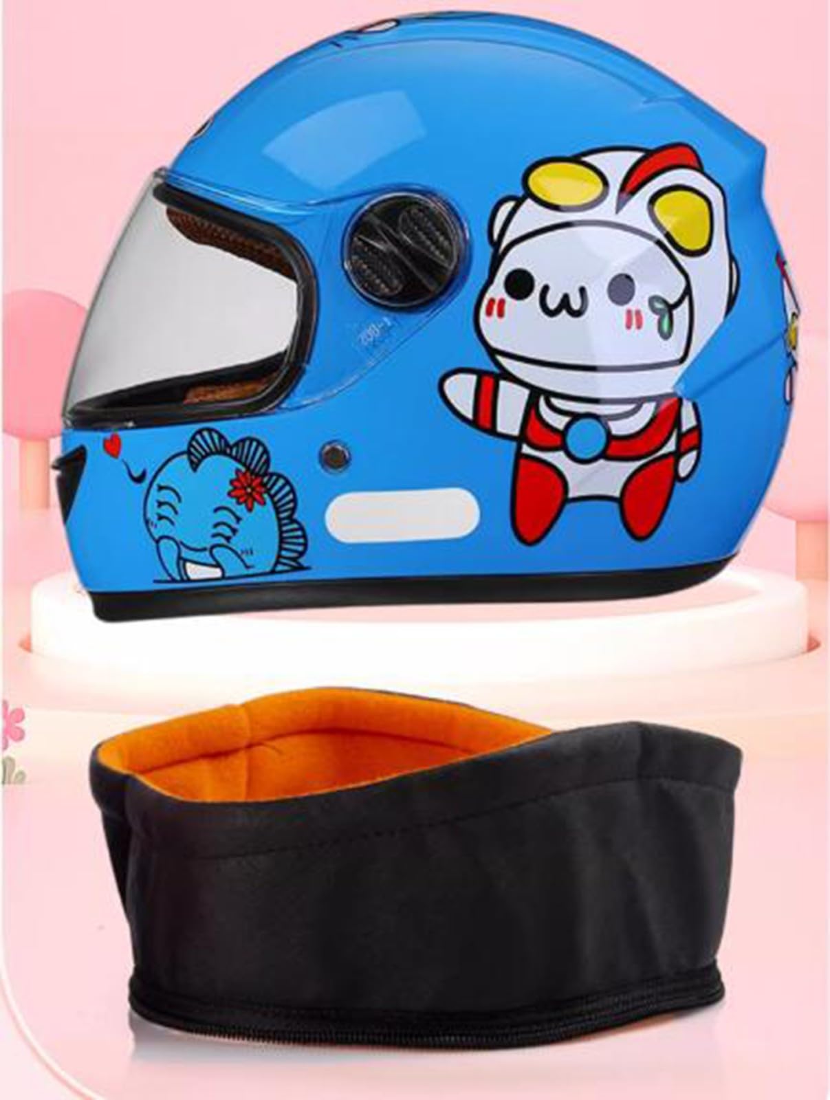 Casco De Motocicleta Integral para Niños Cascos Protectores Ligeros con Visera Solar Niños Y Niñas De 3 A 12 Años Cuatro Estaciones