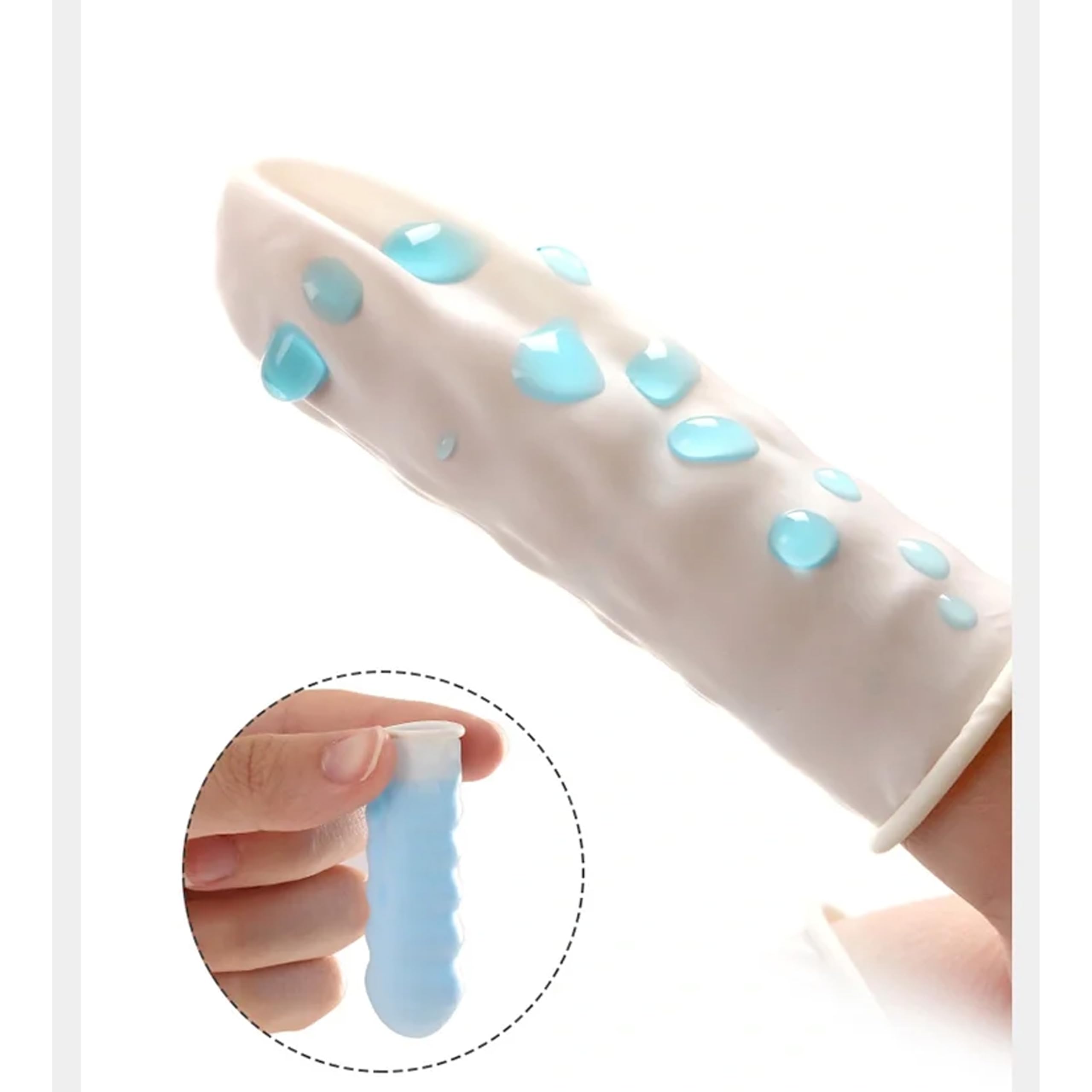 NIYATA 100Pcs Doigtier Silicone pour Doigt,Doigtiers Roulés en Latex,6.5CM Protege Doigt Antidérapant,Protège Doigt Médical,Résistant à l'eau et à l'huile