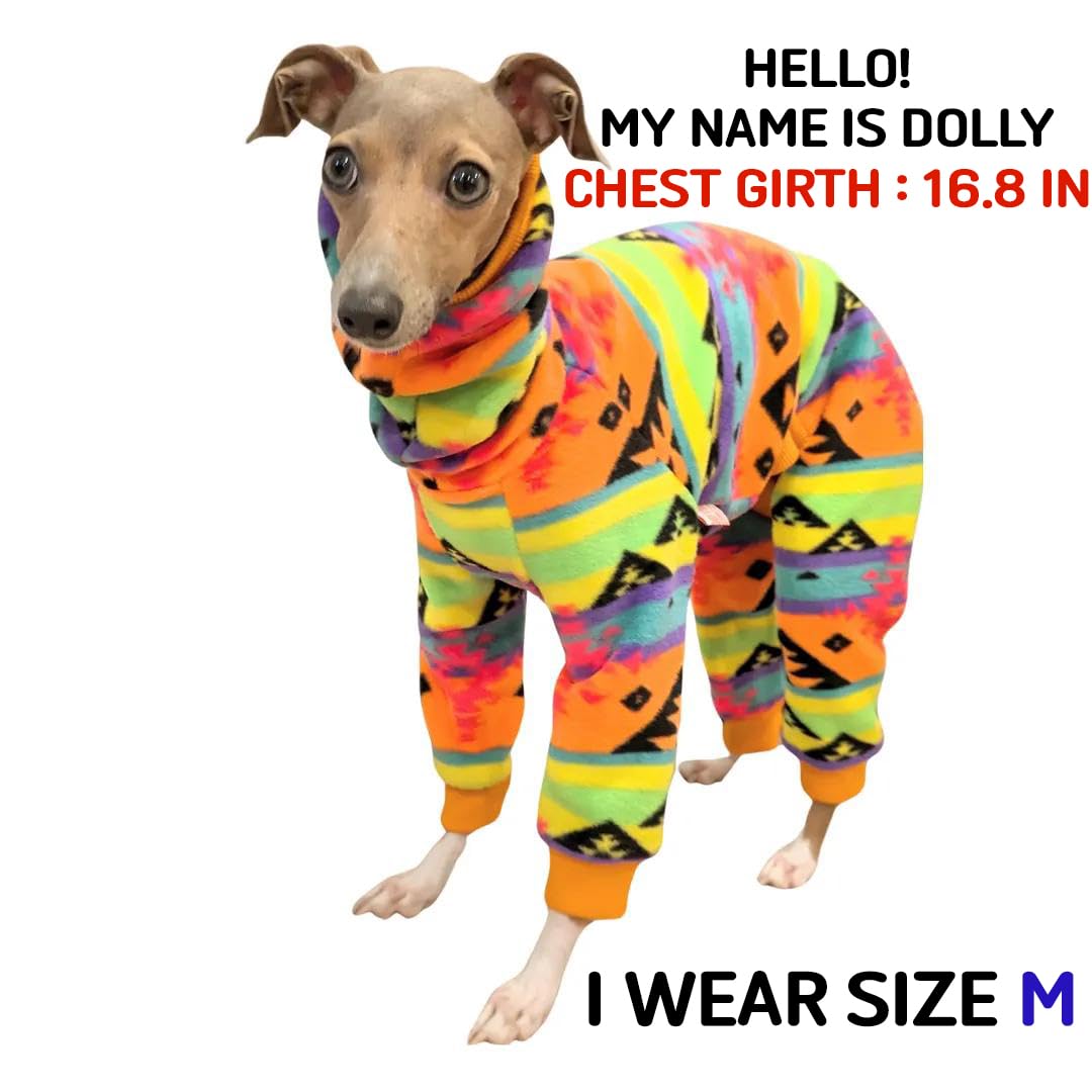 D Doggy Star Whippet Greyhound Italian Turtleneck Fleece Jumper (Medium, Nordic Orange) - Image 2