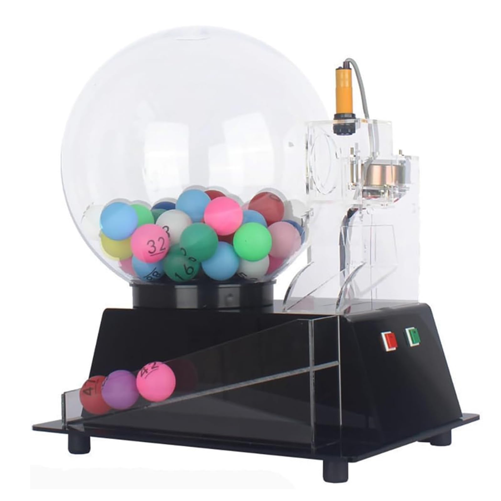 HTDRE 60-Ball Automatic Lottery Drawing Machine |Transparent Bingo Cage Set for Entertainment Venues | Acrylic Balls | Fun & Excitement