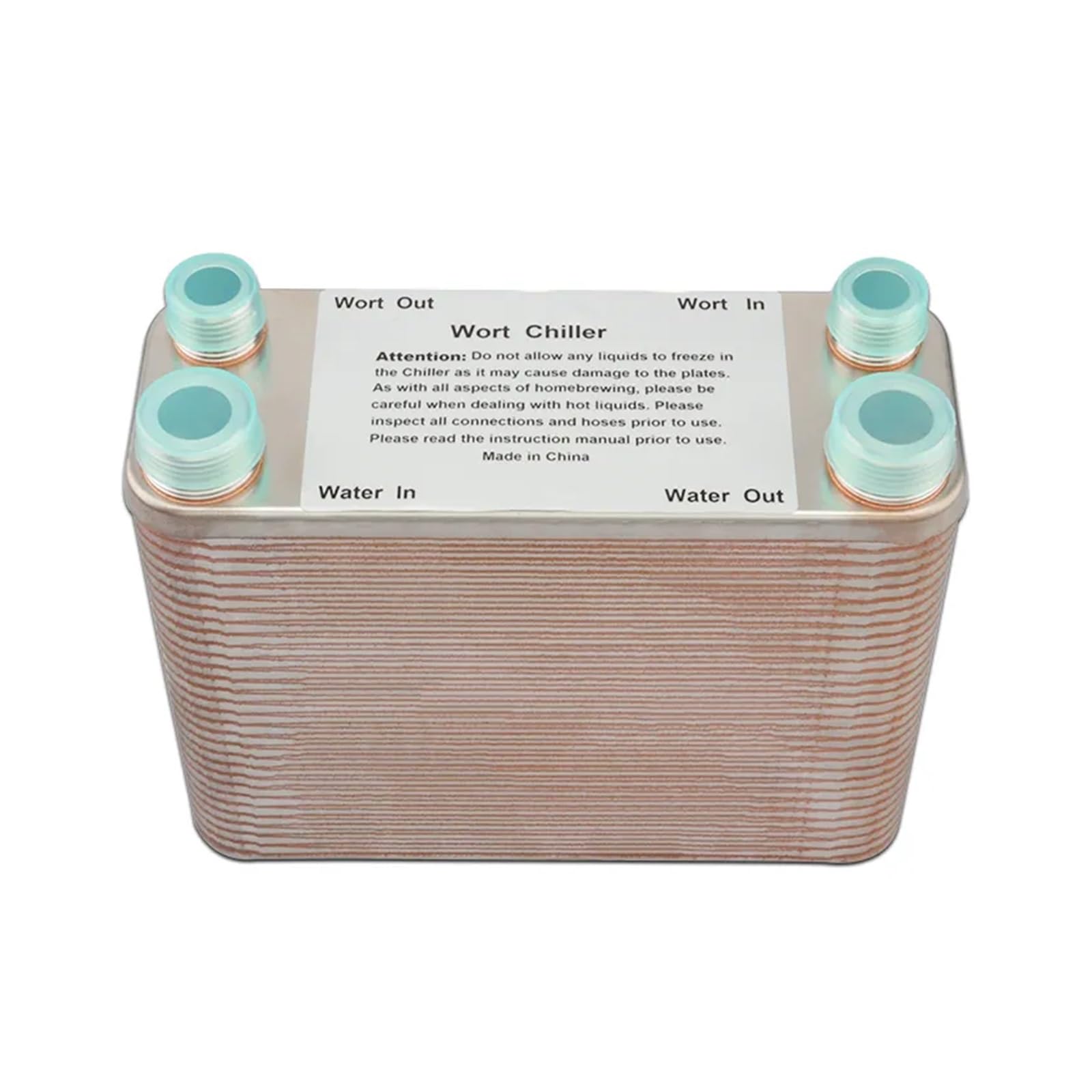 Scambiatore di calore, Refrigeratore di mosto a 60 piastre,Piastra filettata per tubi da giardino in acciaio inossidabile 304,Scambiatore di calore a piastre ad alta efficienza Homebrewing,Porta NPT 3