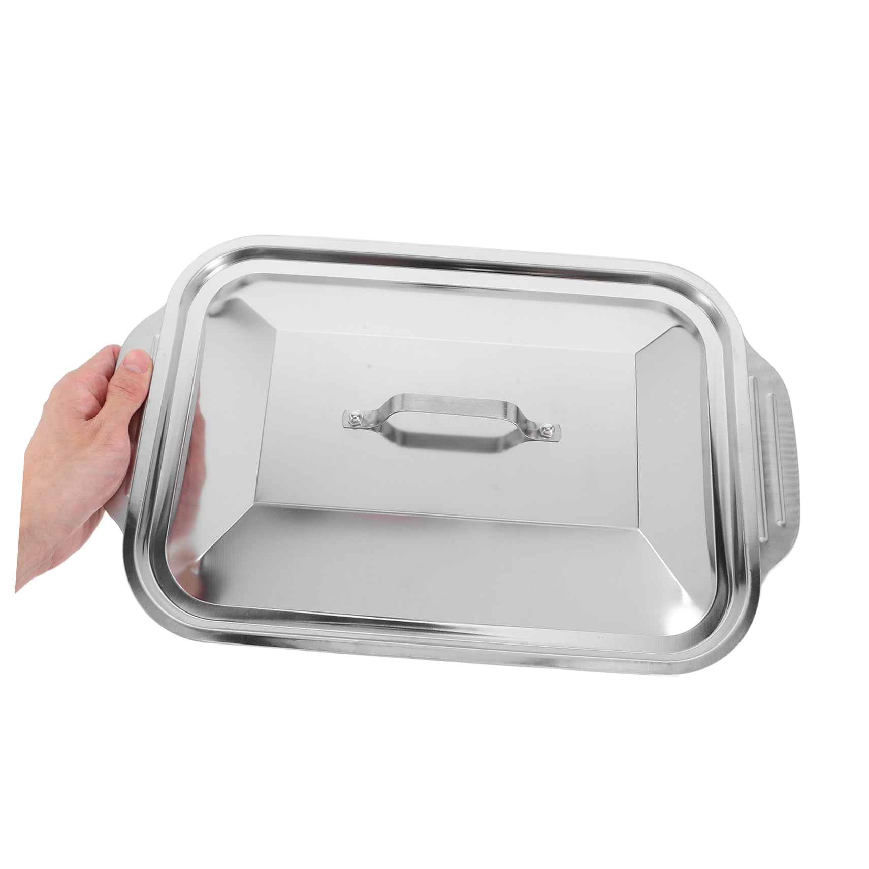 Mobestech Edelstahl Backform Mit Deckel Tiefe Rechteckige Grillpfanne Für Fisch Und Fleisch Rostfreie Bratpfanne in Vielseitig Für Familienessen Und Partys Geeignet