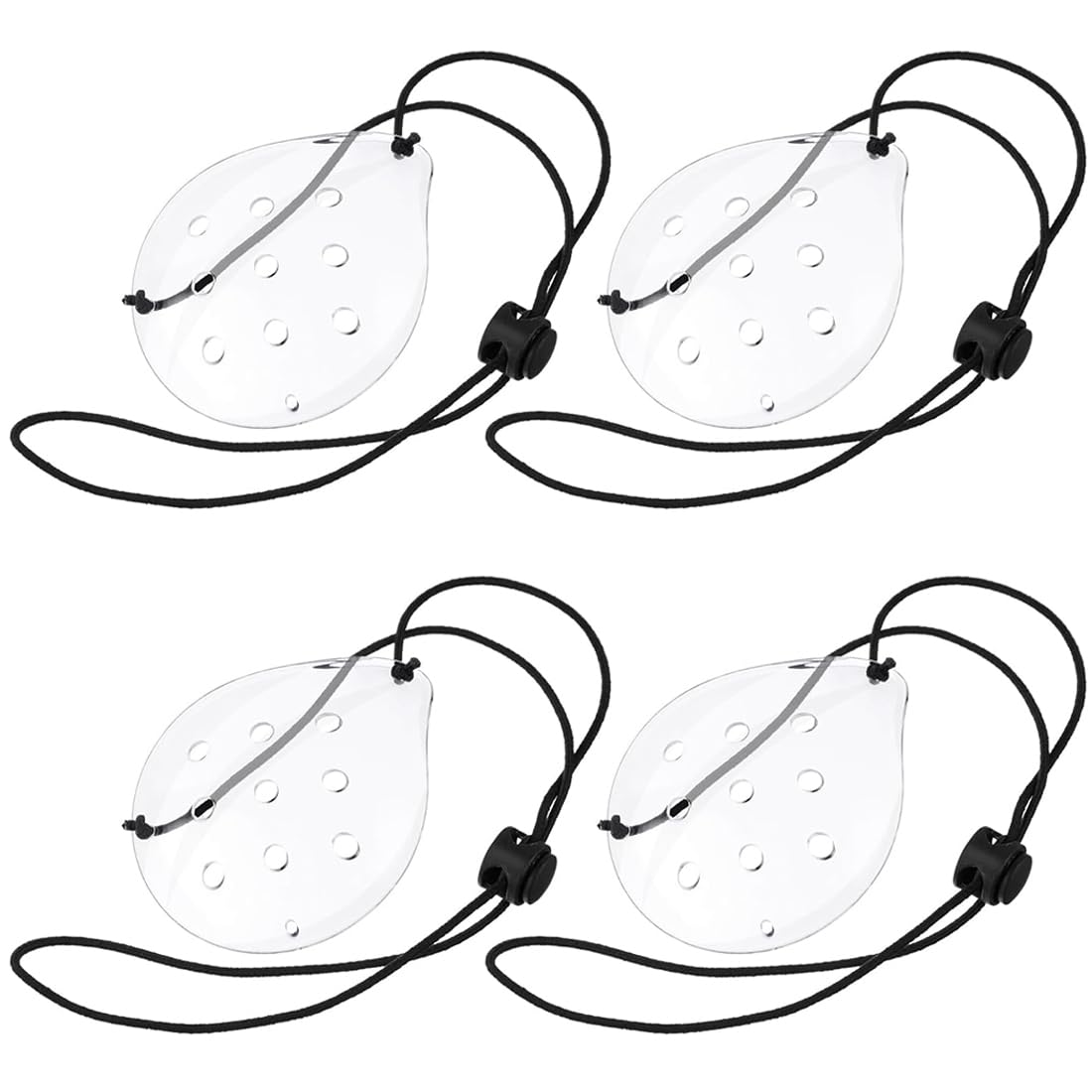 4 Pezzi Benda per occhio Maschera occhi Maschera per gli occhi traspirante maschera per gli occhi in plastica trasparente