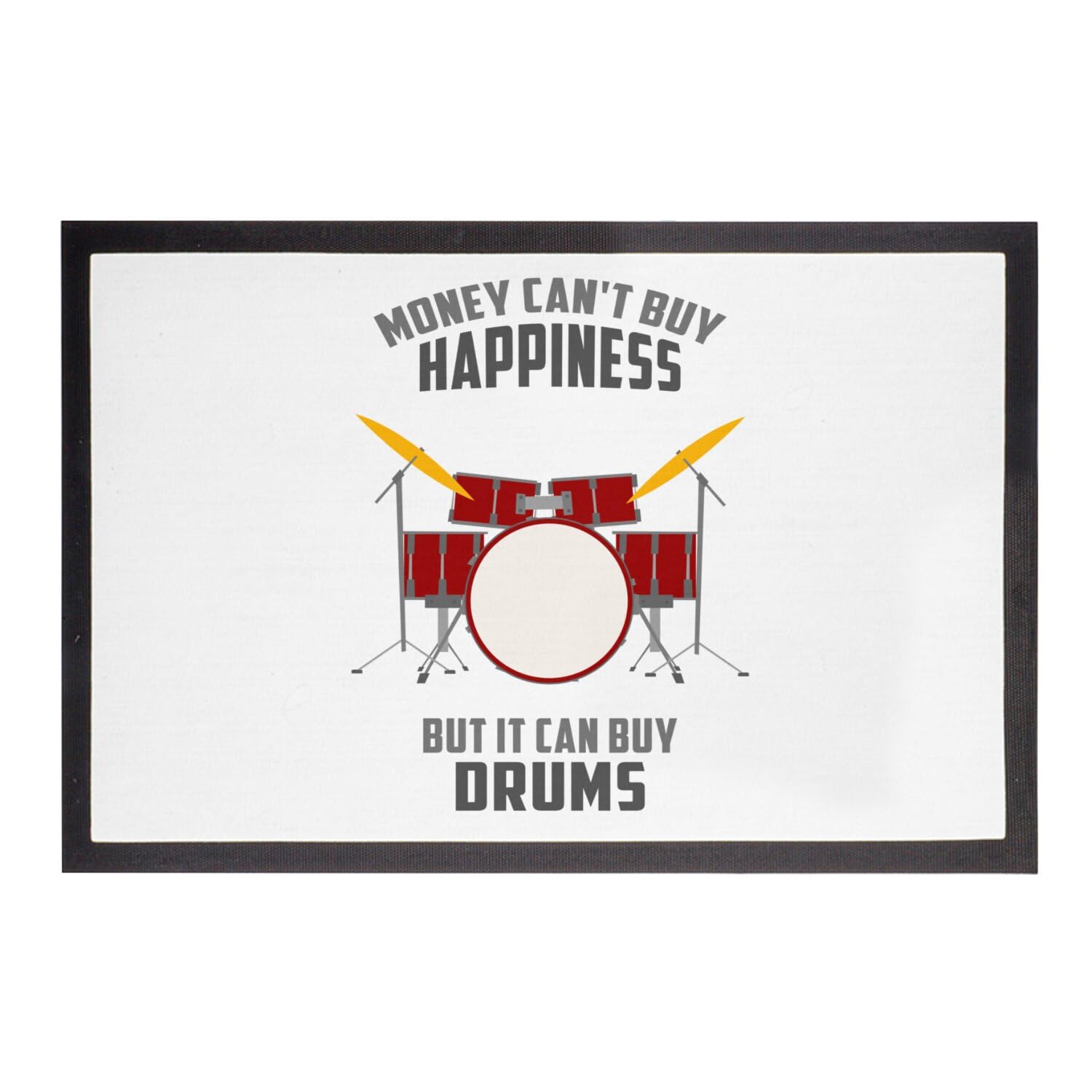Paillasson Blanc Drums grand tapis entrée essuie-pieds original