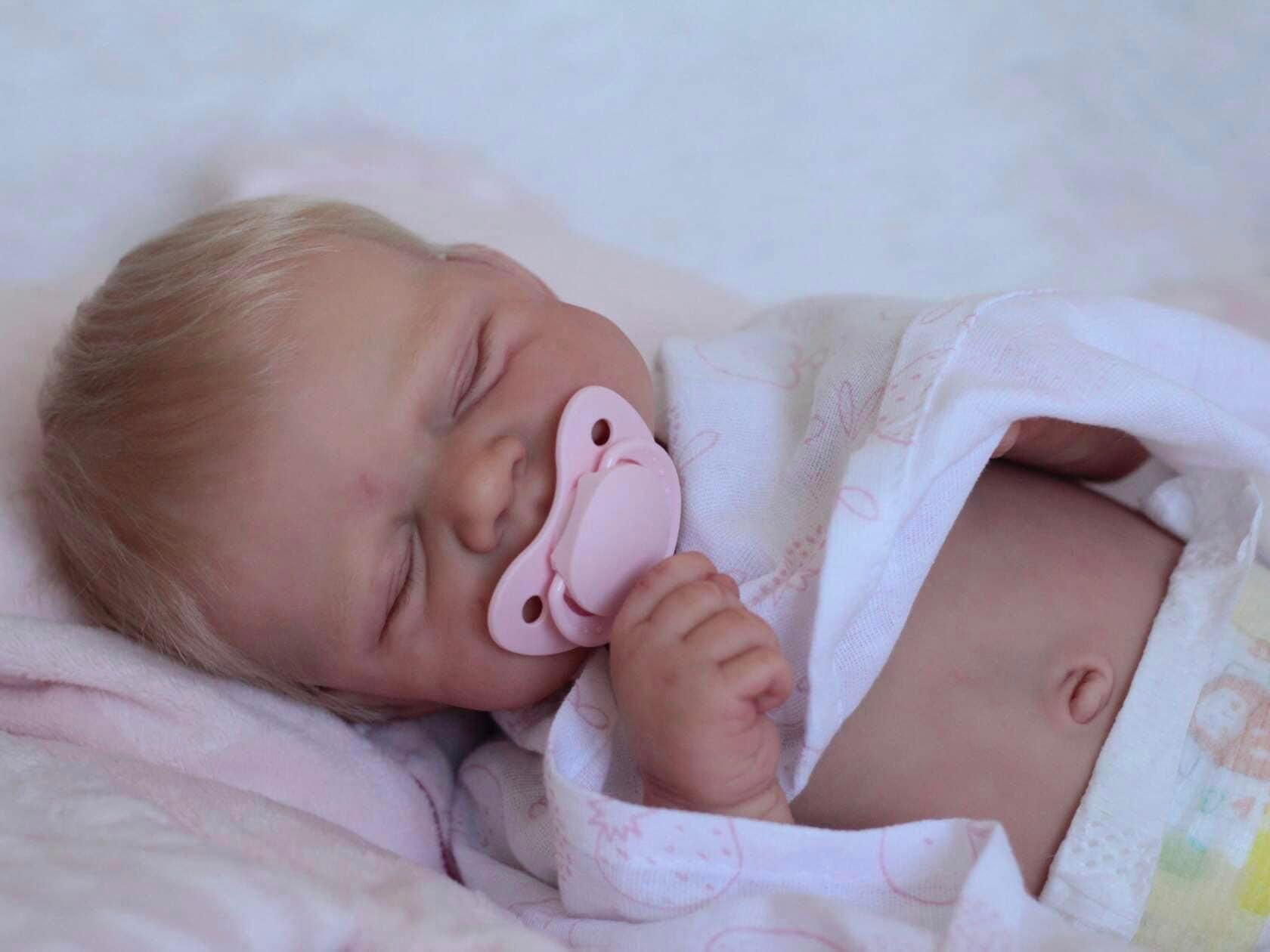 Anano Reborn Baby Bambola in silicone realistico, corpo morbido, 48 cm, bambole Reborn Bambola, Bambola vera come il bambino reale con ciuccio per 3+ bambini