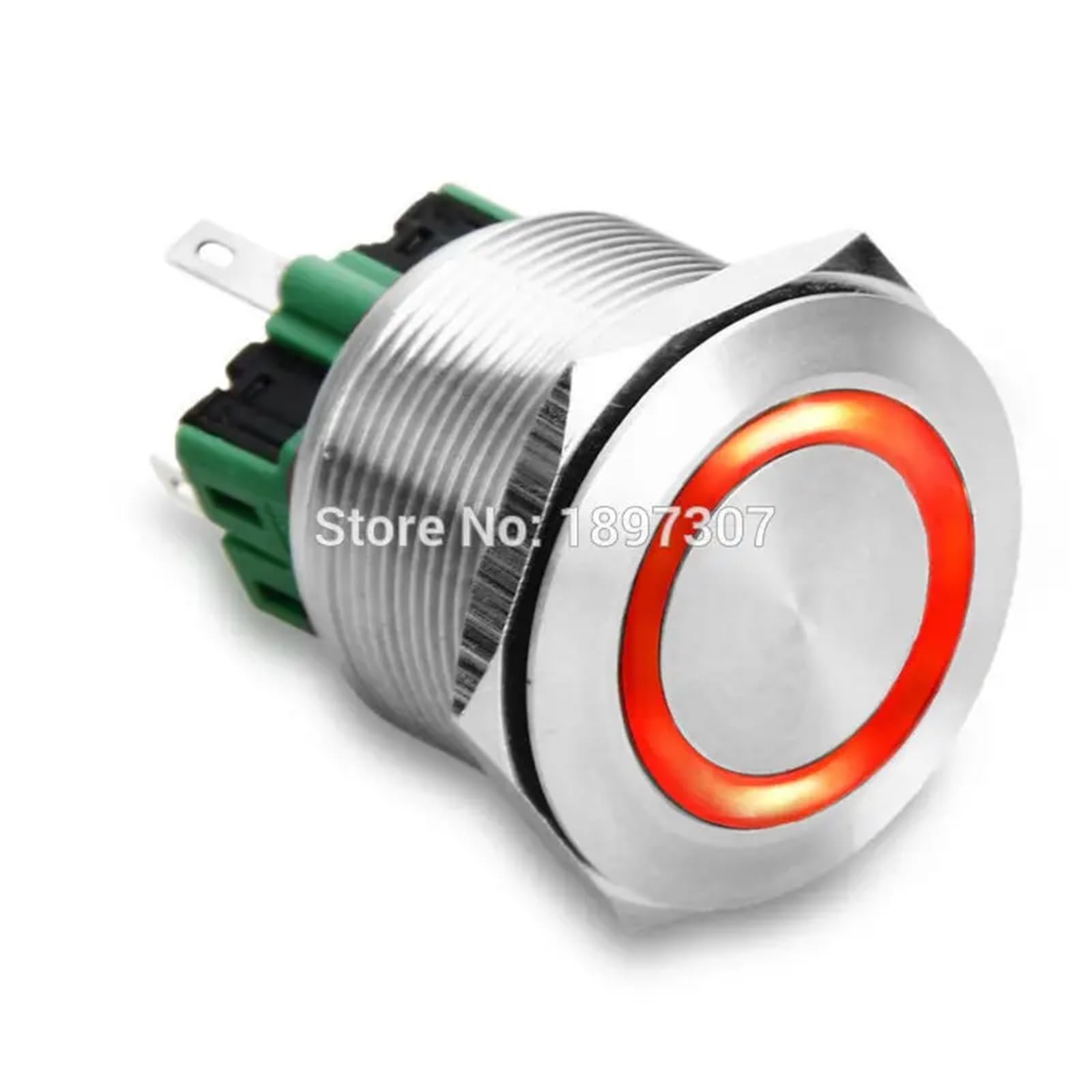 50 sztuk 25 mm czerwony pierścień LED, metalowy włącznik przyciskowy, wodoszczelny, 6 V, 12 V, 24 V, 110 V, 220 V, spawanie z kablem 100 cm (żółte, self locking 1NO1NC_LED Voltage 12V)