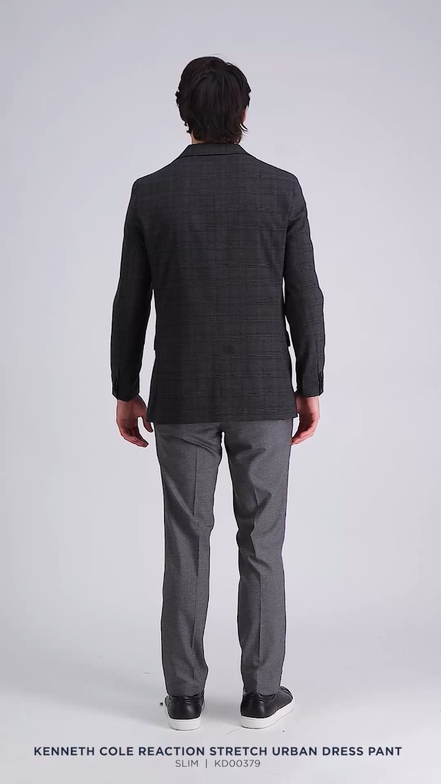Kenneth Cole REACTION mens Slim Fit Flat Front Stretch Urban Heather Dress  Pants, Medium Grey, 31W x 30L US at Amazon Men's Clothing store
