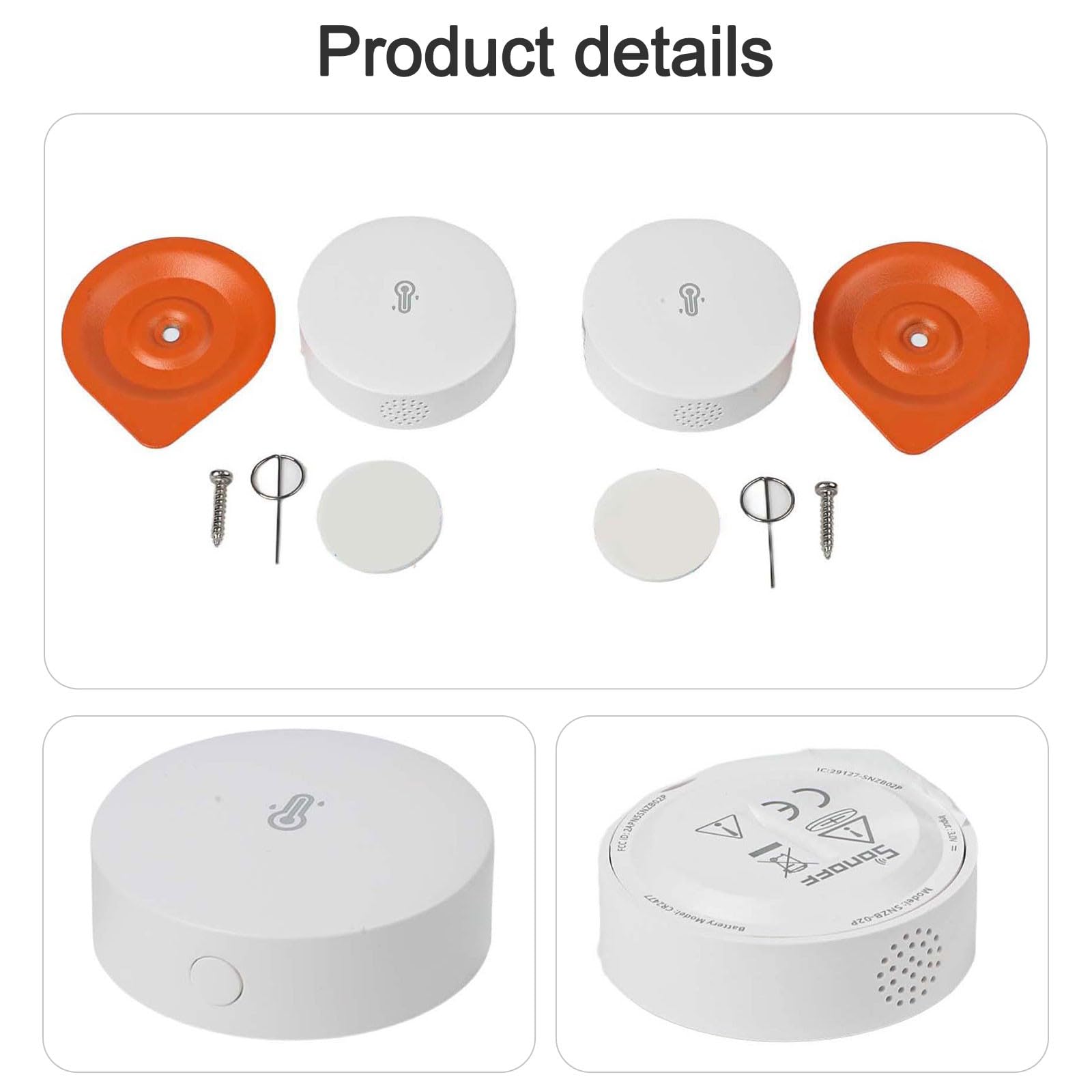 Confezione da 2 sensori di umidità di temperatura zigbee 3.0 con allarme, igrometro intelligente per interni, termometro per Alexa iHost SmartThings, precisione ± 0,2 °C, durata della