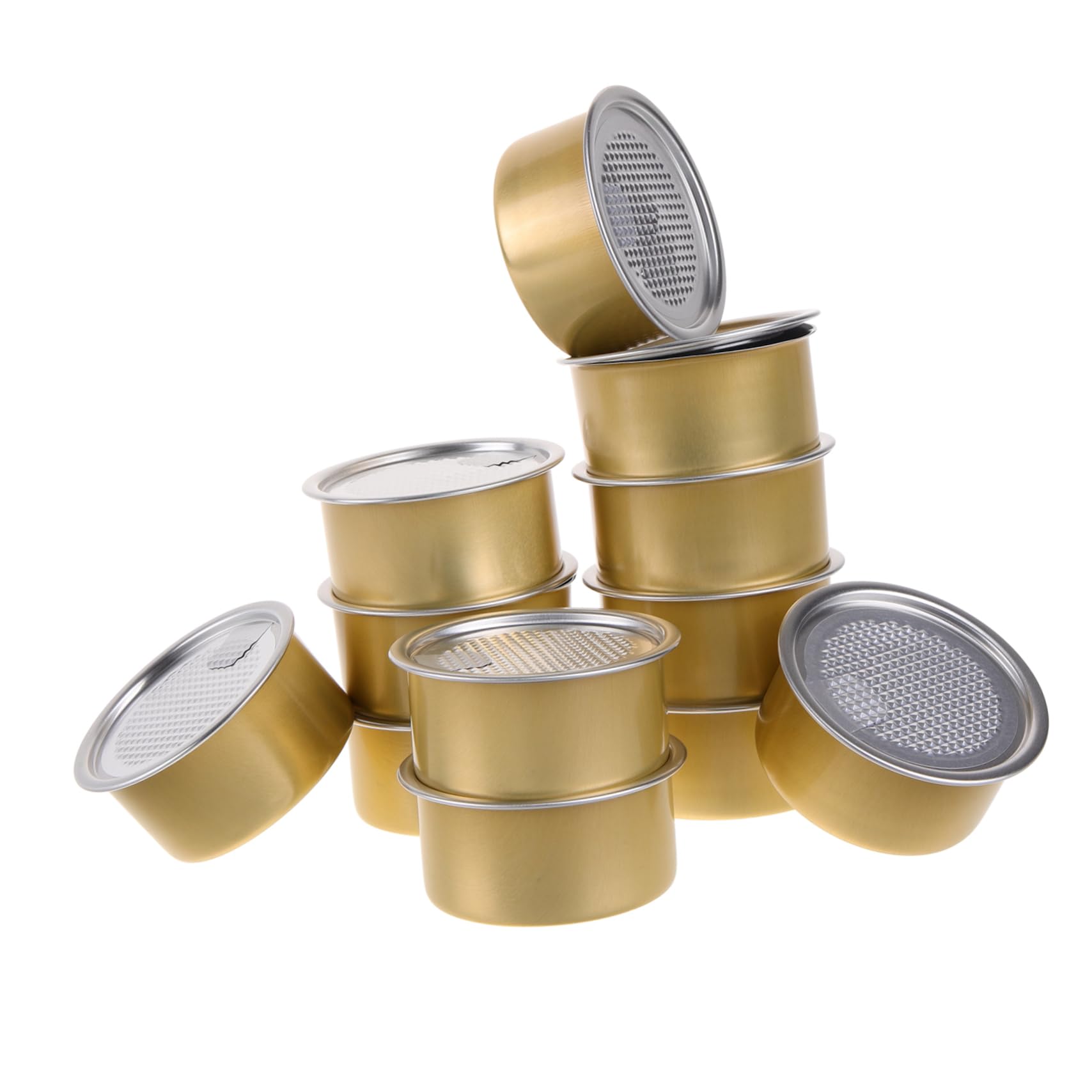 NAMOARLY 12Pcs Empty Pet Food Can Snack Containers Tins for Cat and Dog Treats for Holiday Cookie Storage Lid for Pet Food Treats