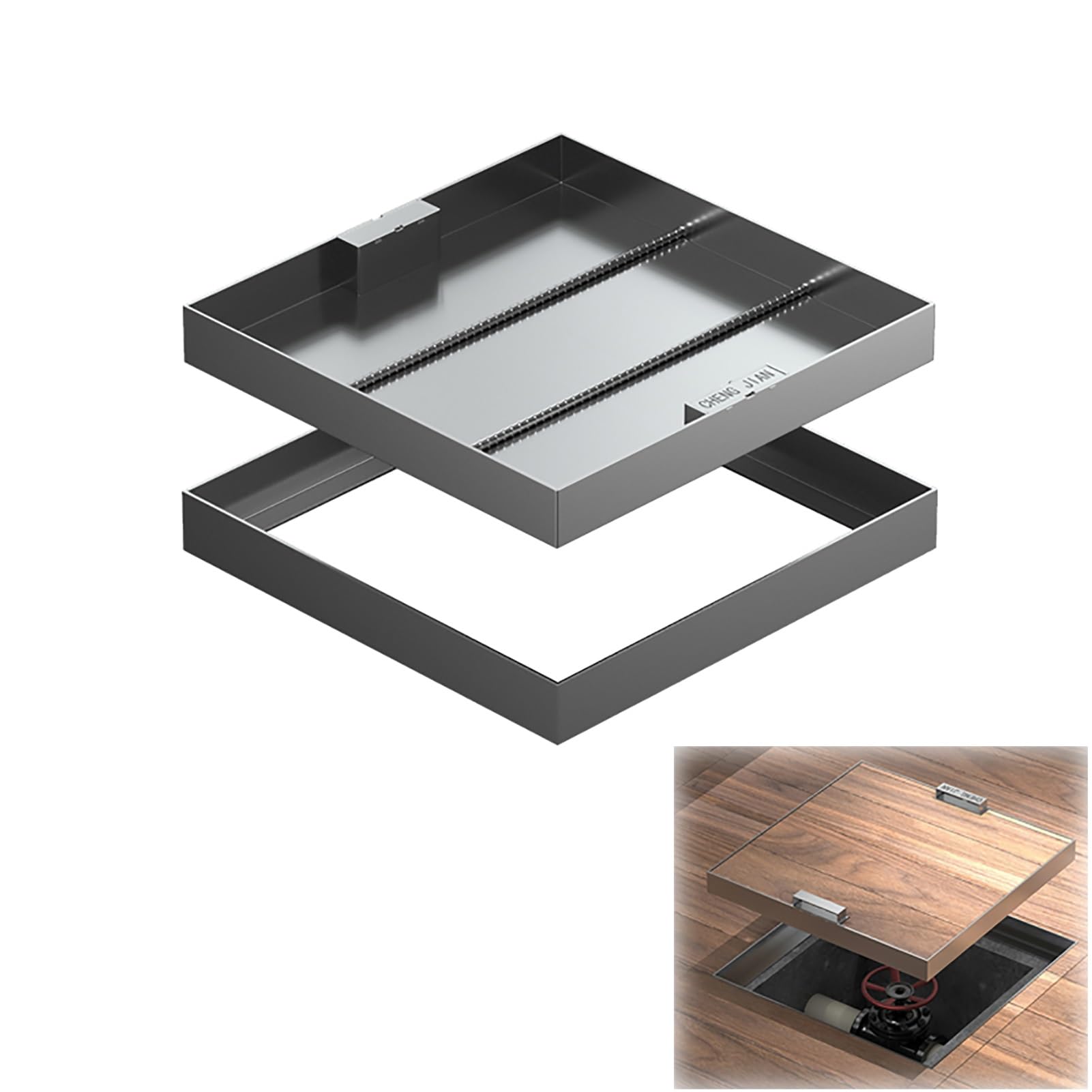 Trappe de Regard Invisible 30x30cm en Inox Idéale pour Sublimer la Cour ou la Terrasse