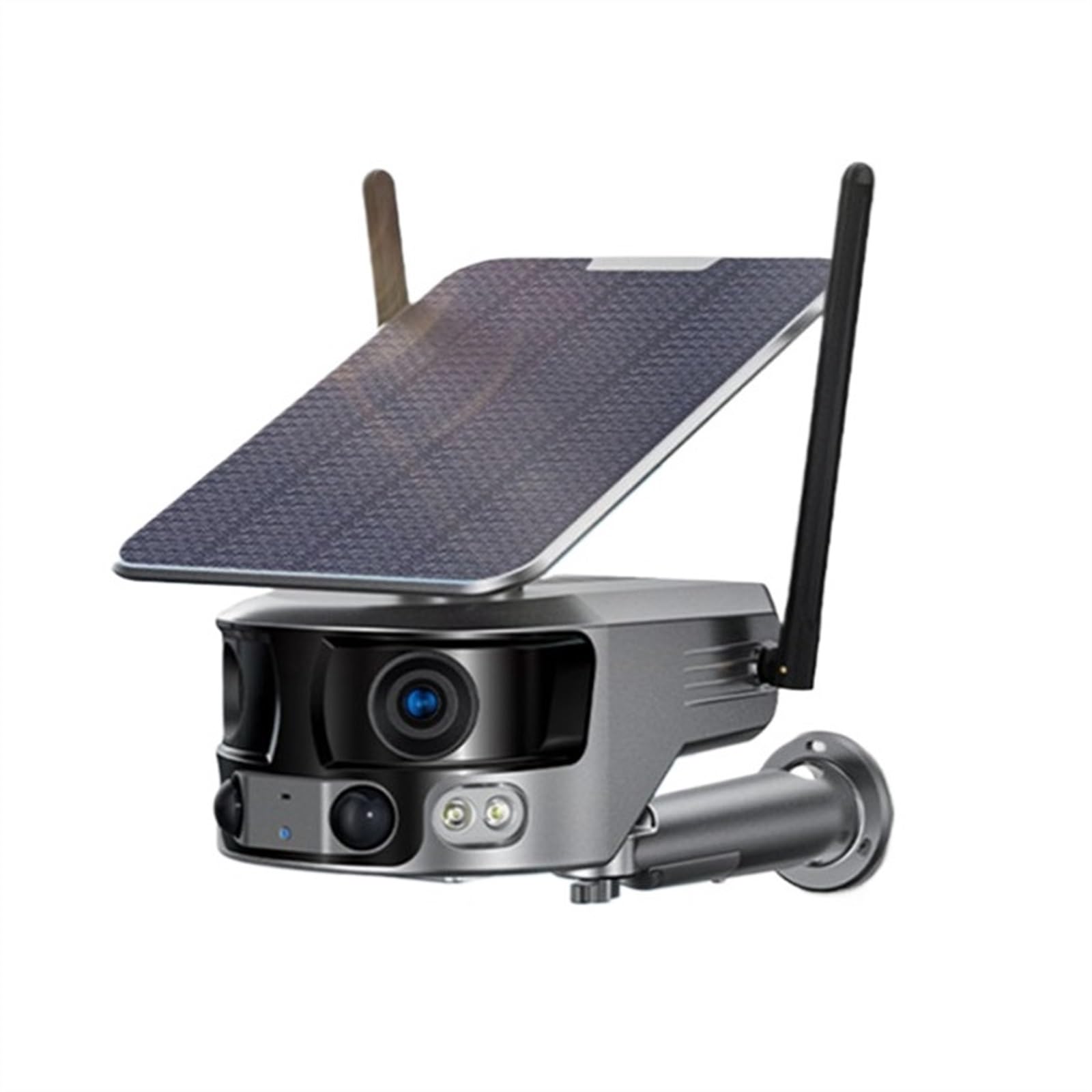 Caméra de sécurité, 4K 8MP 4G Double Objectif caméra panoramique sécurité à Domicile 4X 10X Zoom extérieure Solaire alimentée par Batterie IP(4G Add 64GB Card)