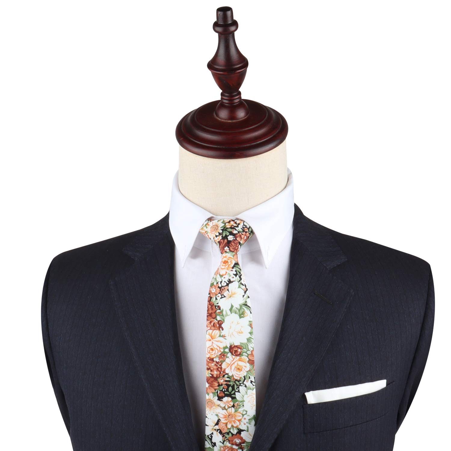 Corbatas flacas florales | Corbata de algodón | Corbata de boda para padrinos de boda para él | Corbata de flores para padrino de boda, Artesano floral 8