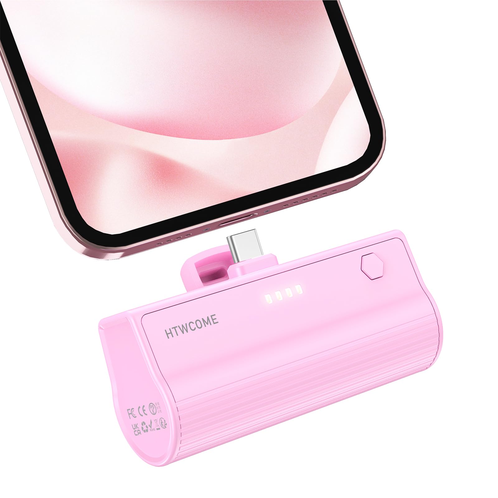 Mini Power Bank 5200mAh Per IPhone Con Spina Integrata, Ricarica Rapida 20W PD, Display LED, Compatibile Con IPhone 14/13/12/11/X/8/7, Nero