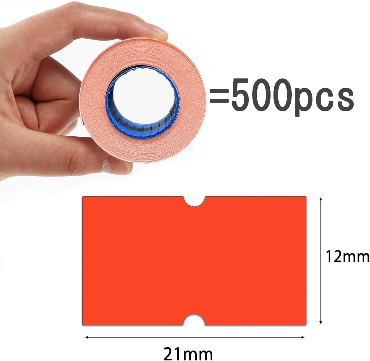 Price Gun Labels - 40 Rolls of 20,000 Blank Price Tags - 1-Line 8-Bit Pricing Labels for Retail - Compatible with MX5500, NEW5500, CN-979 & More - Orange Red