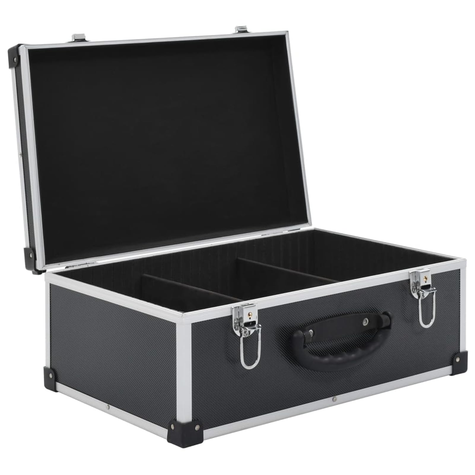 Gecheer CD-Koffer für 60 CDs Aluminium ABS Schwarz, Professioneller CD-Aufbewahrungskoffer Organisiertes DVD für DJs Musiker Filmstudios