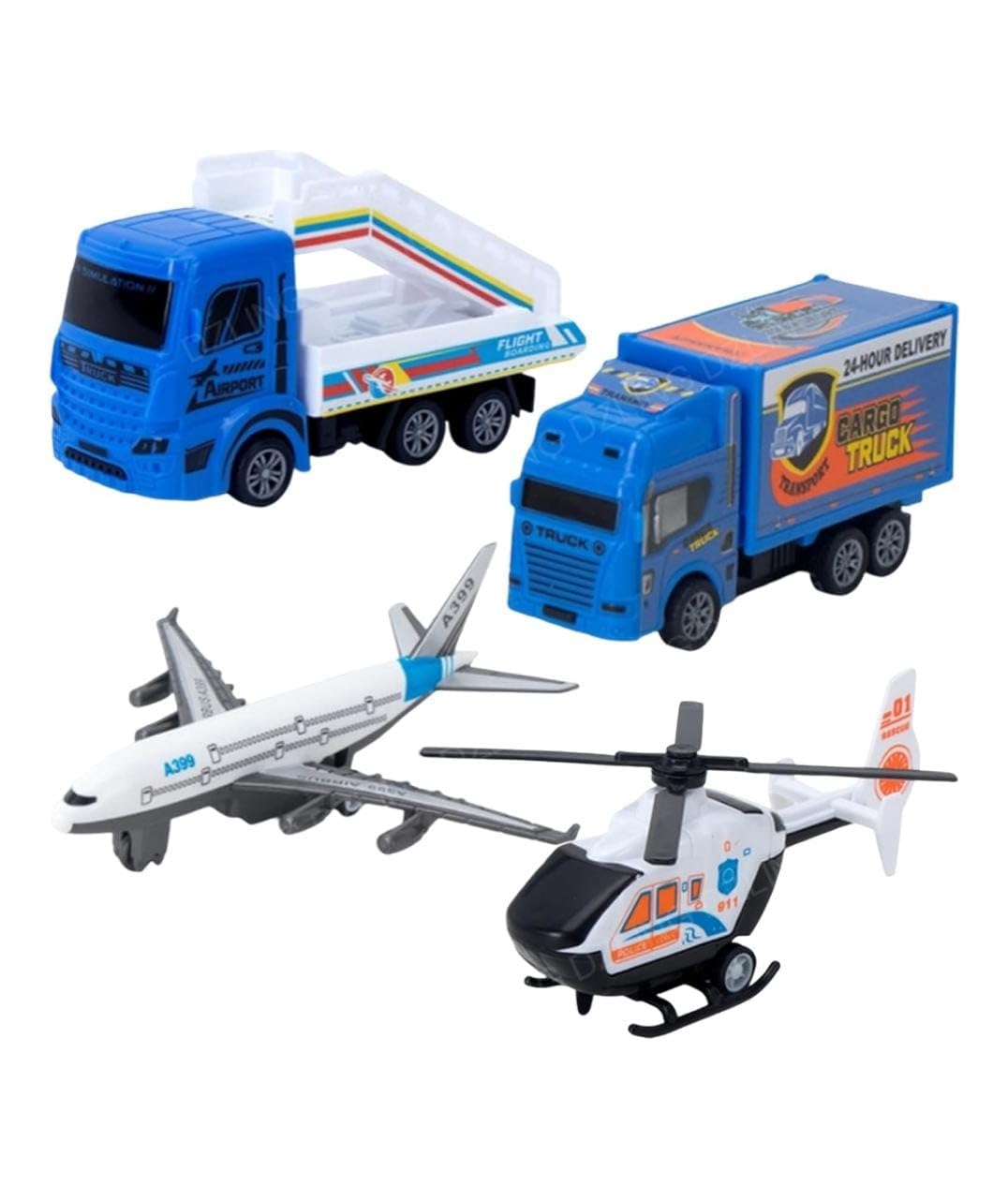 TOYZENZY Airport Playset with Toy Airplanes, Helicopter, Cargo