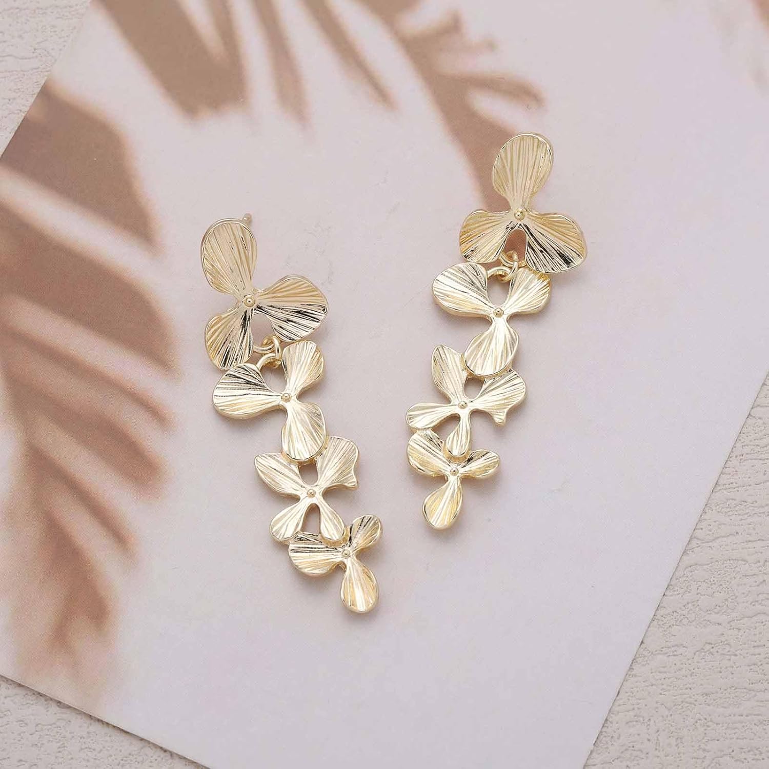 Boho Long Leaf Drop Earrings Metal Leaf Earrings Leaves Statement Earring Leaves Long Dangle Earring for Women - Image 7