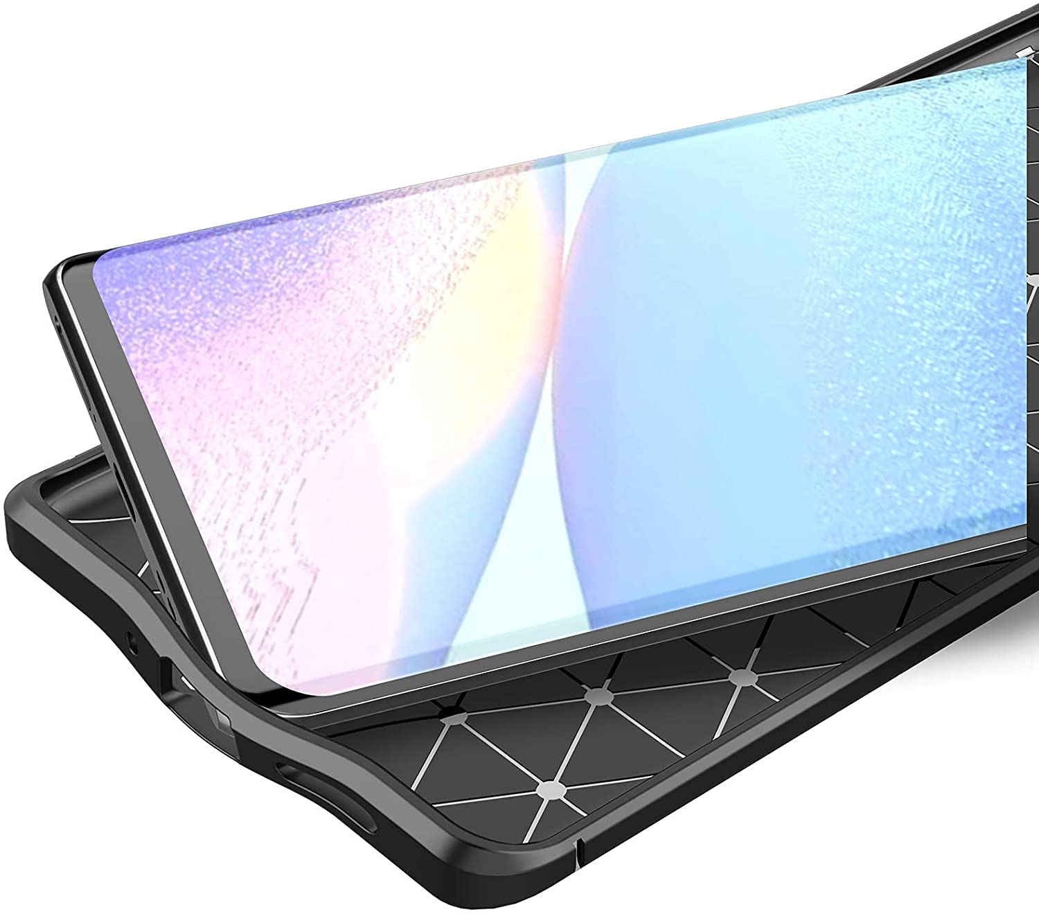 Cover PIXFAB Per Oppo Find X3 Neo - Custodia Sottile In Fibra Di Carbonio Spazzolata, Antiurto - Blu - 2