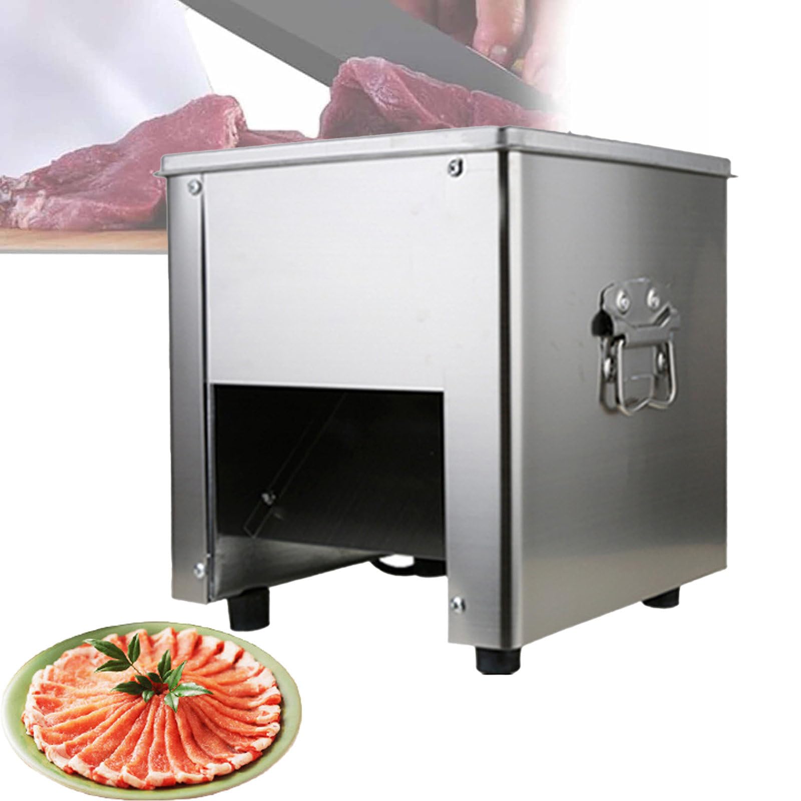 Electric Meat Cutter Affettatrice Commerciale da 850W, 150kg/h - Acciaio Inossidabile, Taglia Pollo, Pesce, Manzo - Tritaverdure,3.5mm