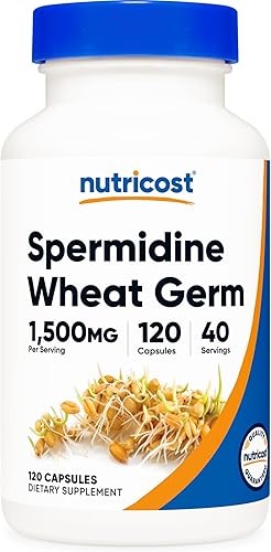 Nutricost Suplemento de extracto de germen de trigo de espermidina, 1500 mg de extracto de germen de trigo, 120 cápsulas – 15 mg equivalente de