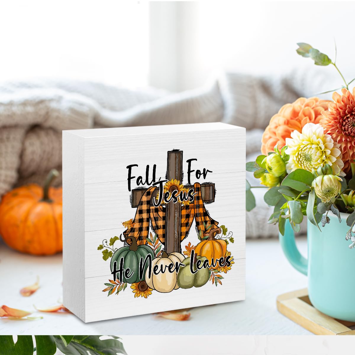 Fzu Wood Box Sign - "Not Bossy Just Aggressively Helpful" Desk Decor, 5 X 5 Inches, Wall Or Tabletop
