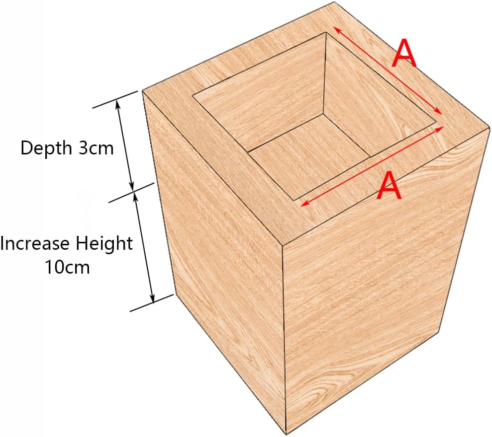 Wood Bed Furniture Riser Pine Furniture Risers 4 Pcs Wood Color Multiple Sizes Height Increase 5-20cm(A 7.2cm-Increase Height 10cm)
