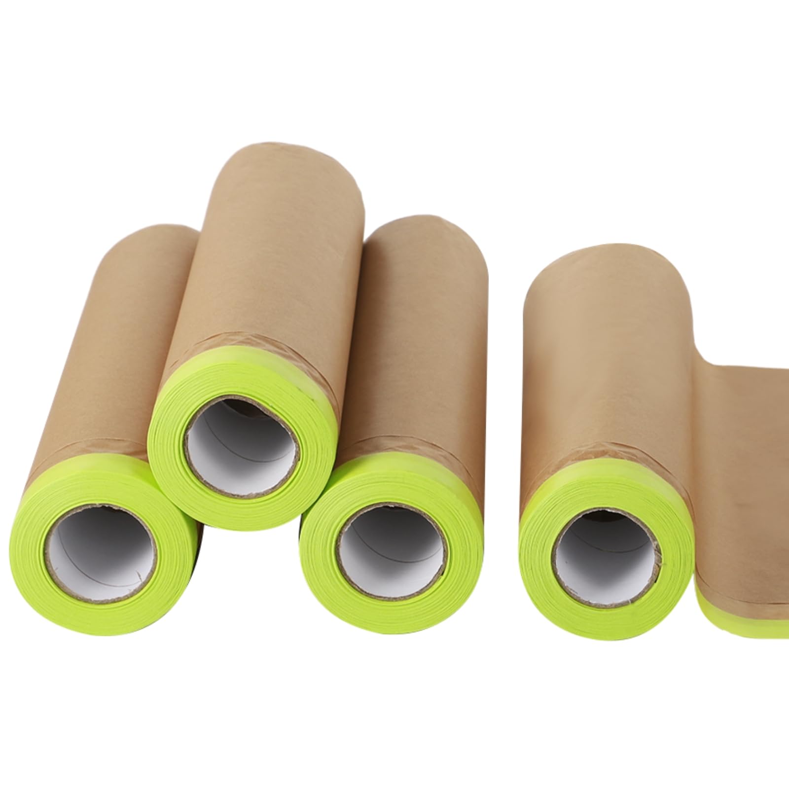 4 Rollen vorgeklebtes Abdeckpapier zum Malen, 45 x 120 cm, ideal für Sockelleisten, Auto und Türrahmenschutz