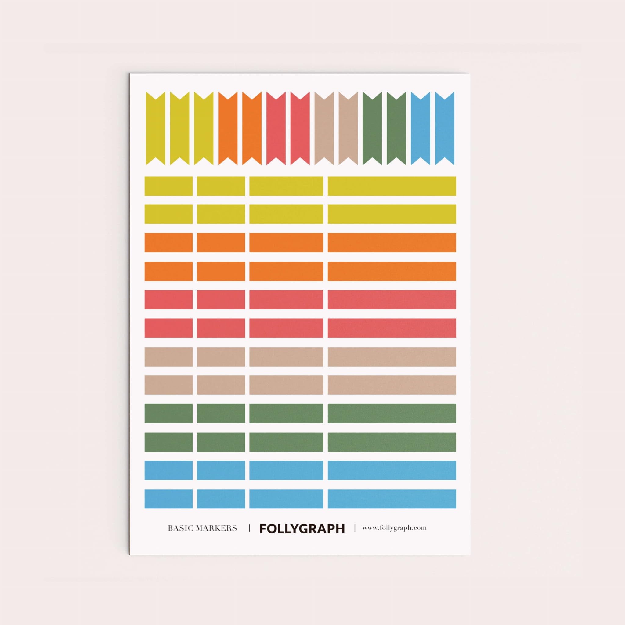 Follygraph Multicoloured Planner And Calendar Stickers Basic Markers, 61 Stickers For Wall Planner, Calendar
